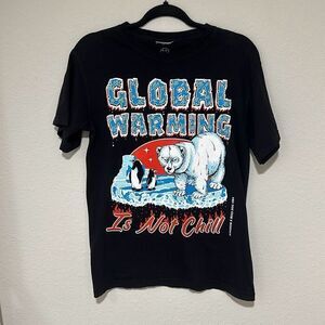 Boss Dog x Kingdom Mens Black Global Warming Is Not Chill Cotton T-Shirt‎ Size S